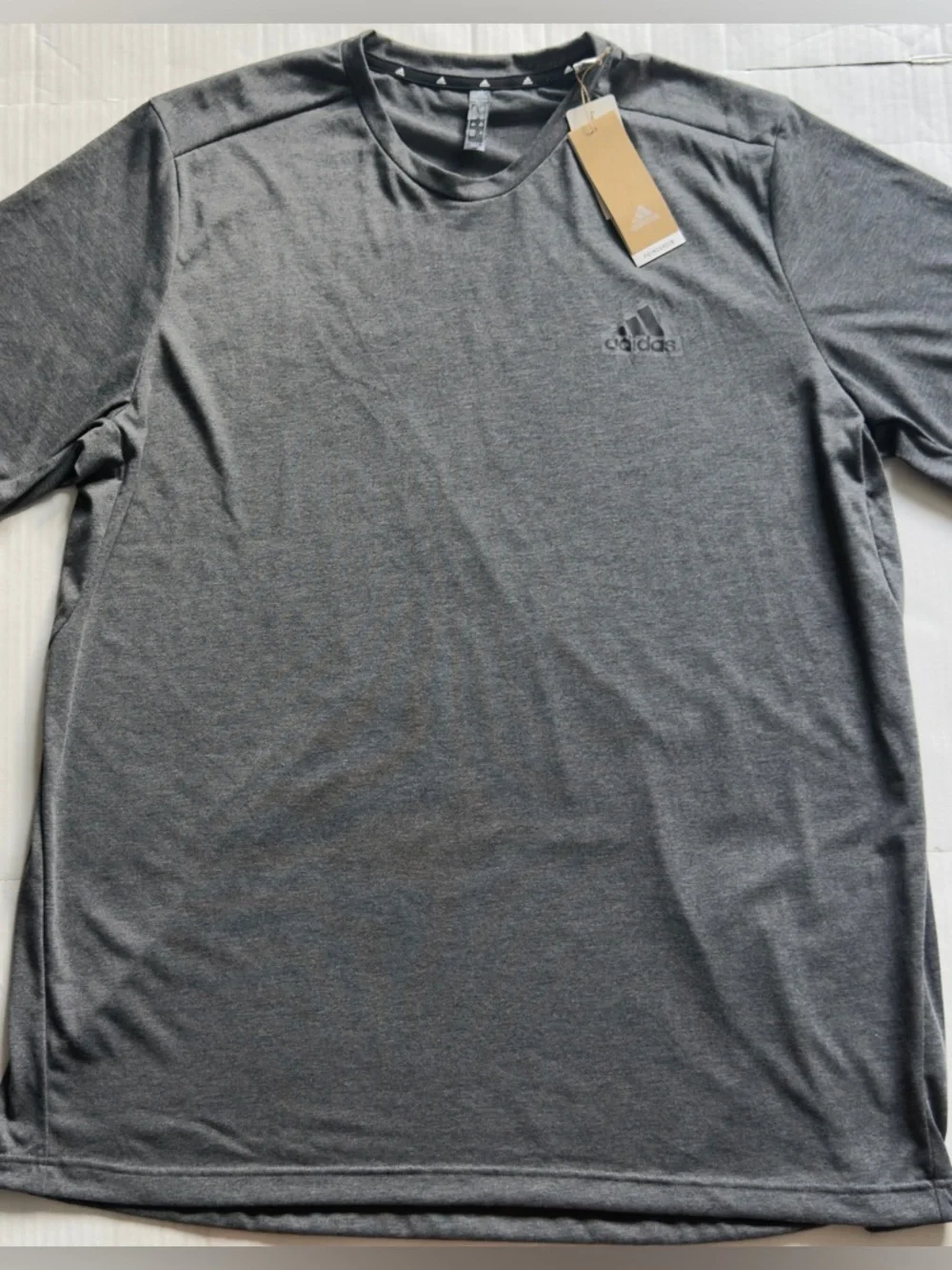 adidas Men's Dark Gray Athletic Short Sleeve Tee
